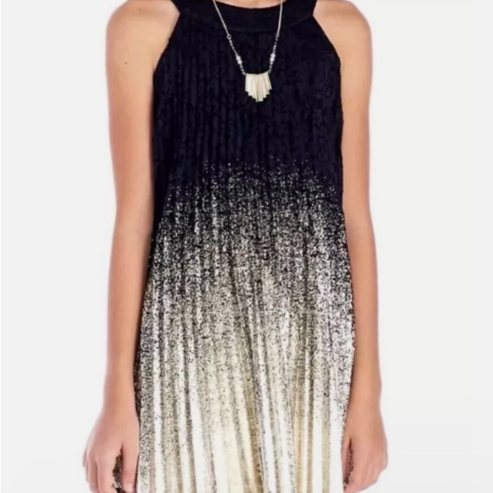 Navy and Gold Rare Editions Cocktail Dress Knee-length Sleeveless Halter girls 8